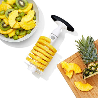OXO | Good Grips | Ratcheting Pineapple Slicer | White & Black | Stainless Steel & BPA-Free Plastic | 1 pc