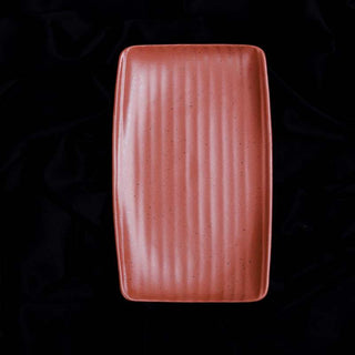 Fujitake | Art Rectangle Platter | 30 cm x 15 cm | Red Clay Dotts | Set of 6