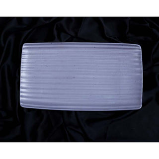Fujitake | Art Rectangle Platter | 36 cm x 20 cm | Charcoal Gray Dotts | Set of 6