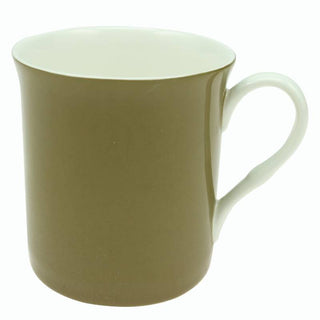 Stechcol | Solid - Tea/Coffee Cup | 320 ml | Bone China | Green with 1 mm Gold Ring | Set of 4
